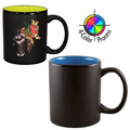 11 Oz. 2 Tone Satin Hilo C-Handle Mug - 4 Color Process (Black/Royal Blue)